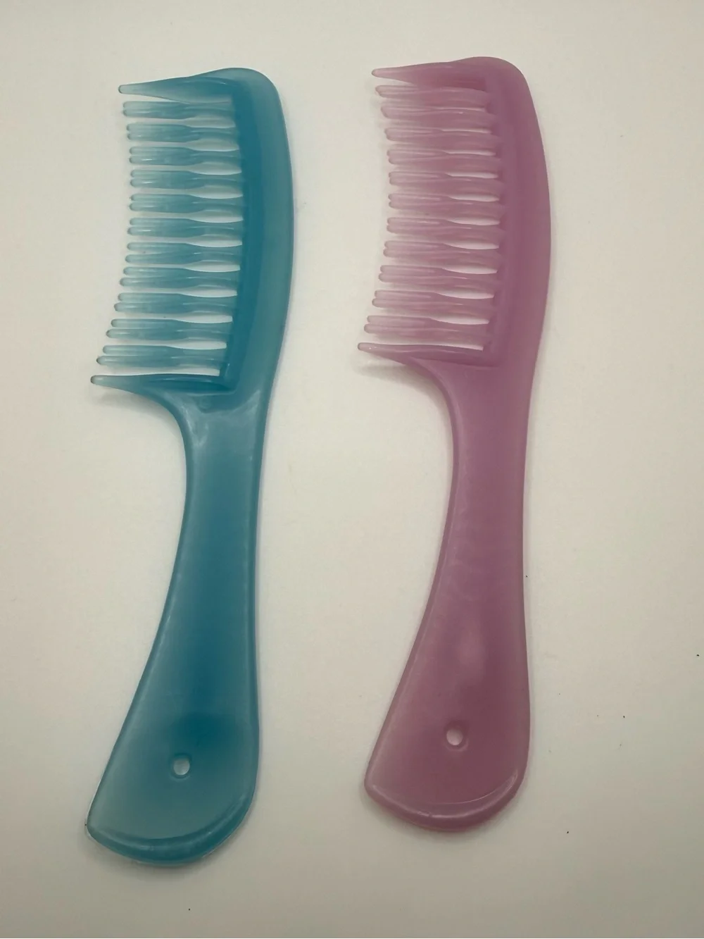 Vintage Detangling Hair Combs Blue Pink Translucent Wide Tooth Lot Retro 90s